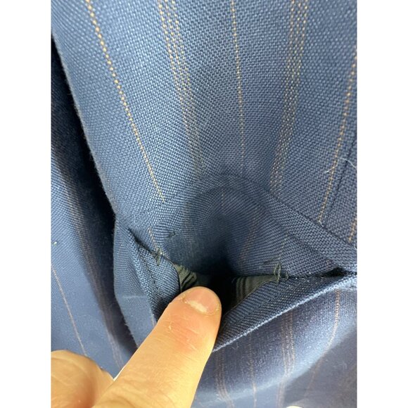 Lauren Ralph Lauren Vintage Navy Pinstripe 2 Button Closure Blazer Women's Sz 10 - Picture 3 of 9